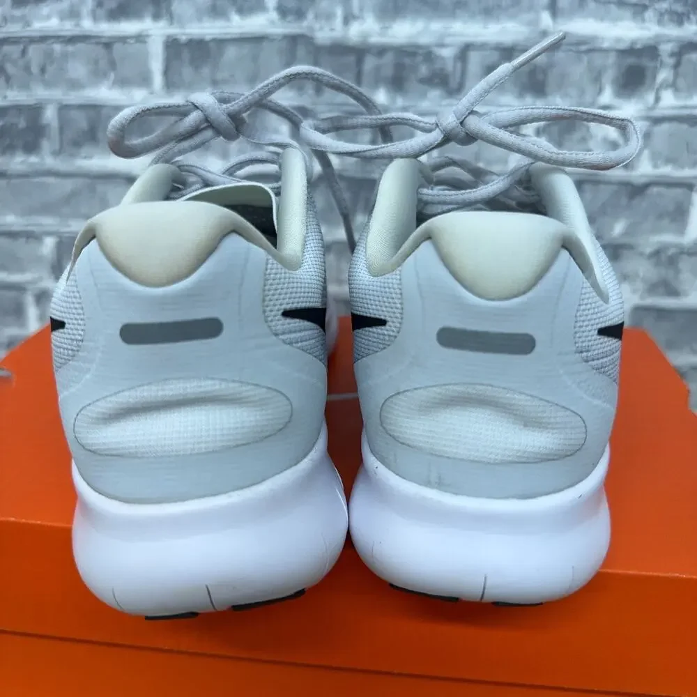 Nike Free RN 2017 White Black Pure Platinum Running 880840-101 Womens Size 8 New